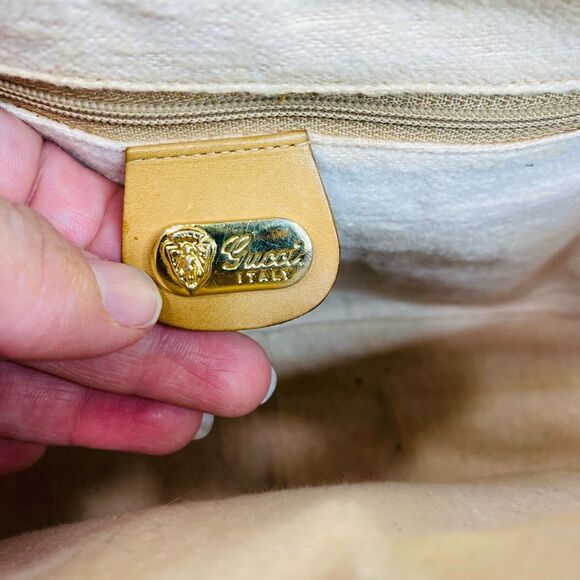 Gucci GG Vintage Gucci Brown PVC & Leather Crossbody Shoulder Bag Purse - Picture 11 of 13